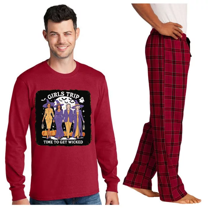 Trip Time To Get Wicked Kamala Harris For President Long Sleeve Pajama Set