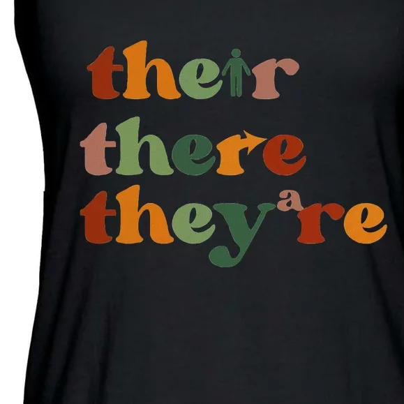 Their There They’Re Grammar Ladies Essential Flowy Tank