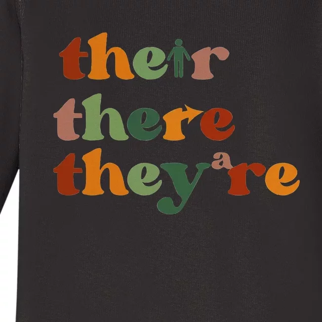 Their There They’Re Grammar Baby Long Sleeve Bodysuit