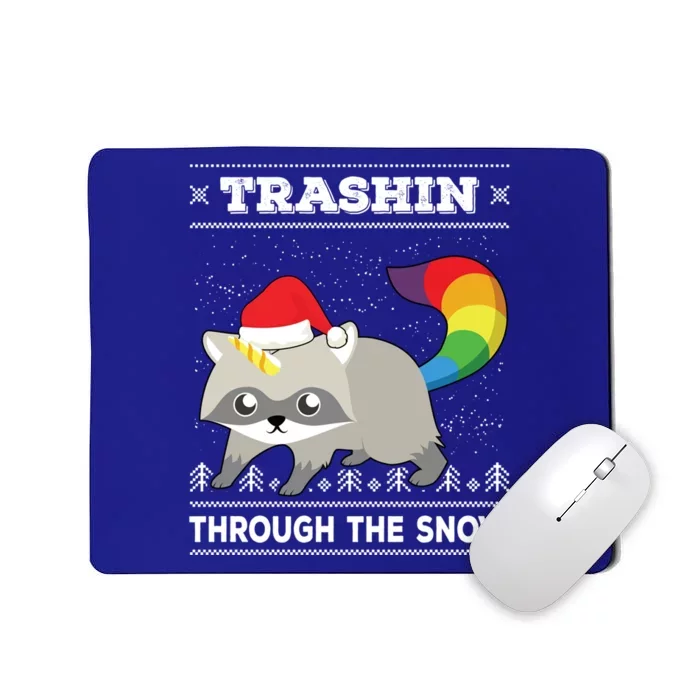 Trashin Through The Snow Raccoonicorn Raccoon Unicorn Meaningful Gift Mousepad