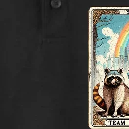 Team Trash Tarot Card Mystic Raccoon Dry Zone Grid Performance Polo