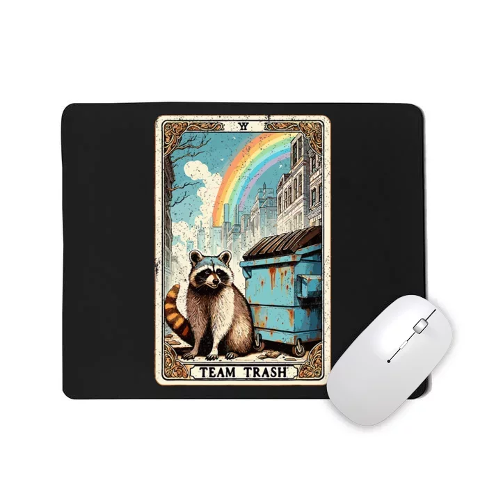 Team Trash Tarot Card Mystic Raccoon Mousepad