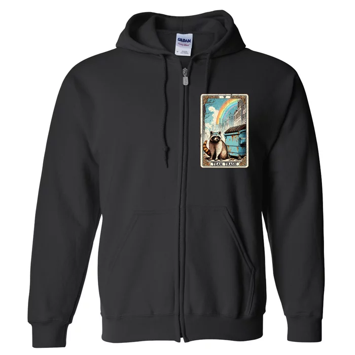 Team Trash Tarot Card Mystic Raccoon Full Zip Hoodie