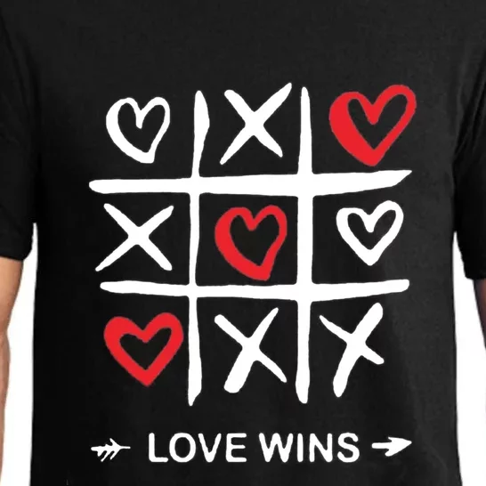 Tic Tac Toe Love Wins Love Always Wins Valentines Love Day Gift Pajama Set