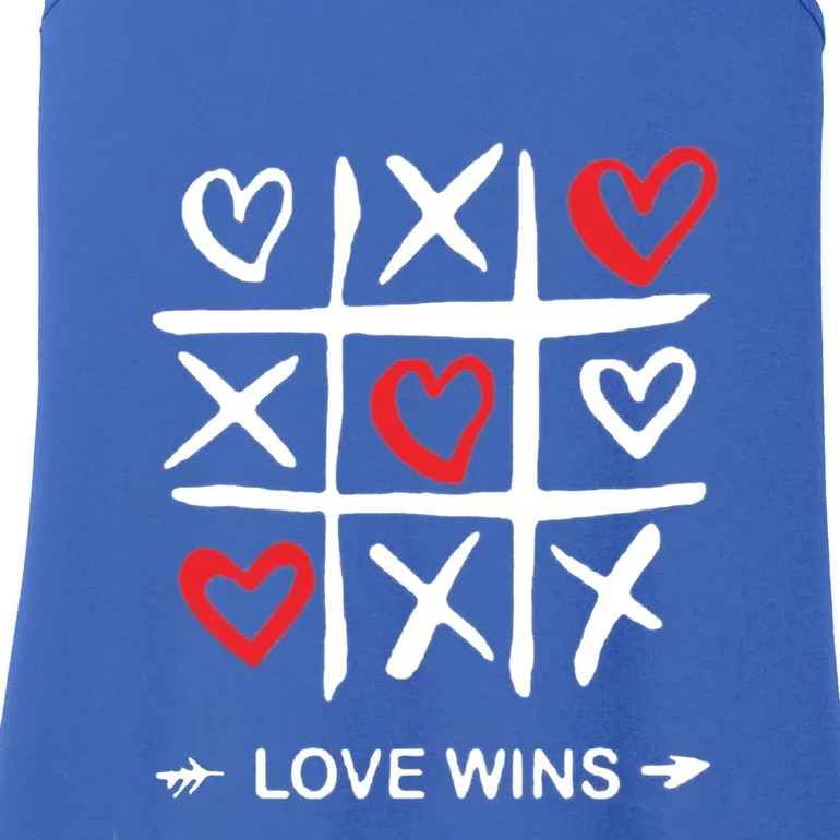 Tic Tac Toe Love Wins Love Always Wins Valentines Love Day Gift Ladies Essential Tank