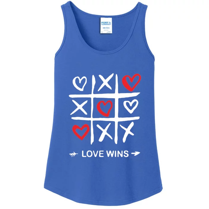 Tic Tac Toe Love Wins Love Always Wins Valentines Love Day Gift Ladies Essential Tank