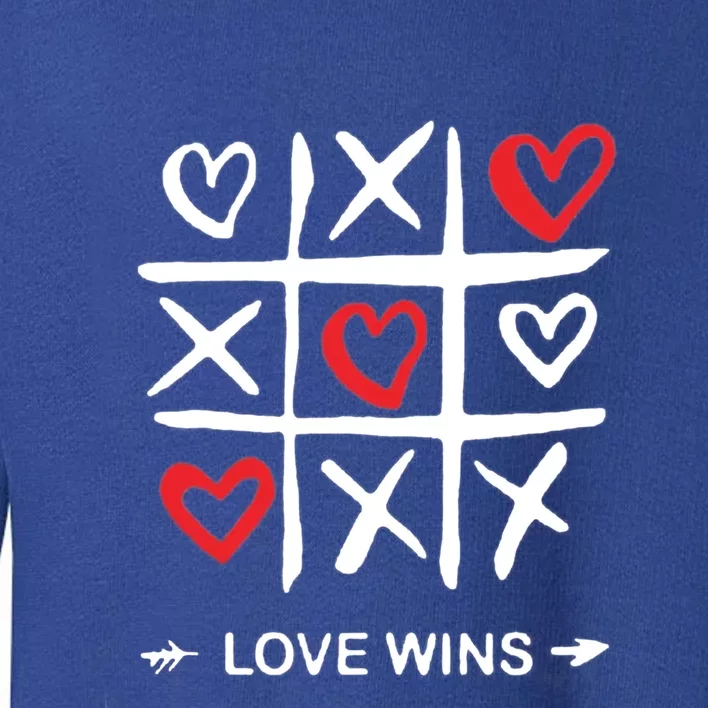 Tic Tac Toe Love Wins Love Always Wins Valentines Love Day Gift Toddler Sweatshirt