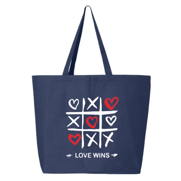 Tic Tac Toe Love Wins Love Always Wins Valentines Love Day Gift 25L Jumbo Tote