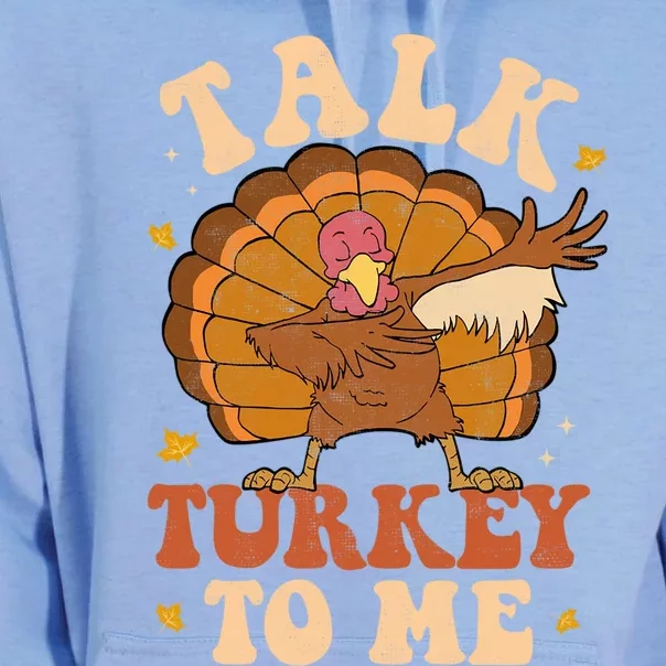 Talk Turkey To Me Dabbing Autumn Thanksgiving Groovy Retro Great Gift Unisex Surf Hoodie