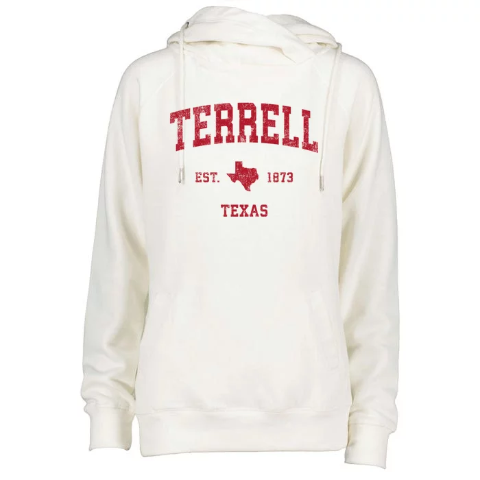 Terrell Texas Tx Vintage Sports Womens Funnel Neck Pullover Hood