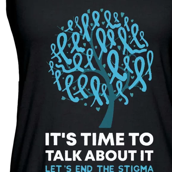 Time To Talk About It Sexual Assault Awareness Ribbon Tree Ladies Essential Flowy Tank