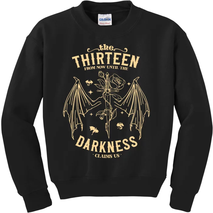 The Thirteen Throne Of Glass From Now Until The Darkness Claims Us Kids Sweatshirt