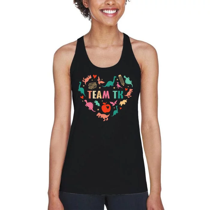 Tk Team Tk Teacher Student Heart Dinosaur Women's Racerback Tank