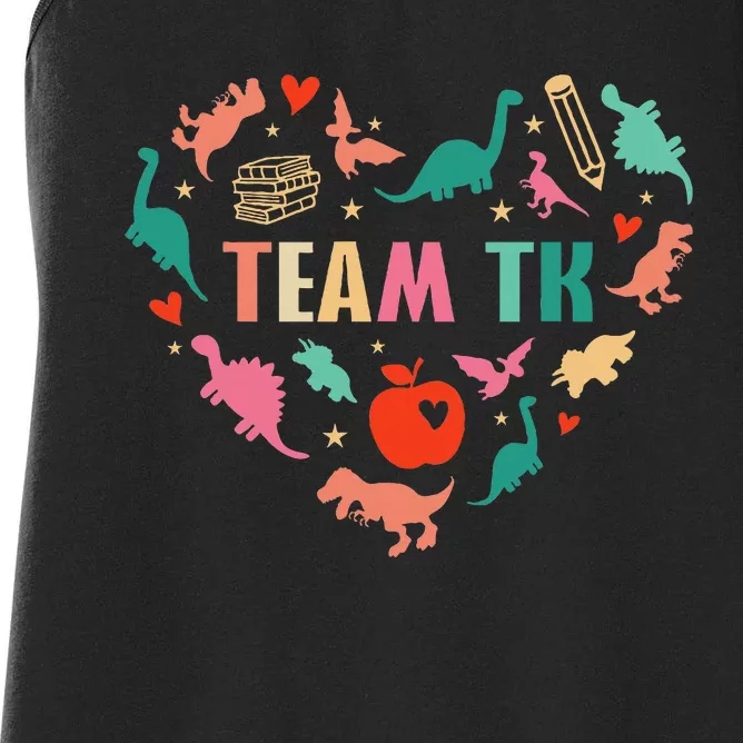 Tk Team Tk Teacher Student Heart Dinosaur Women's Racerback Tank