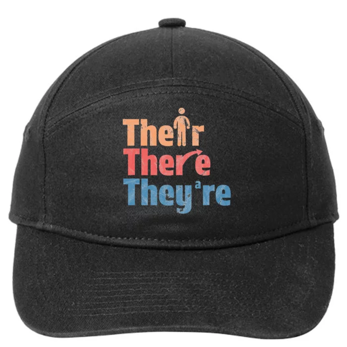 Their There Theyre Funny English Teacher Gramma Police 7-Panel Snapback Hat