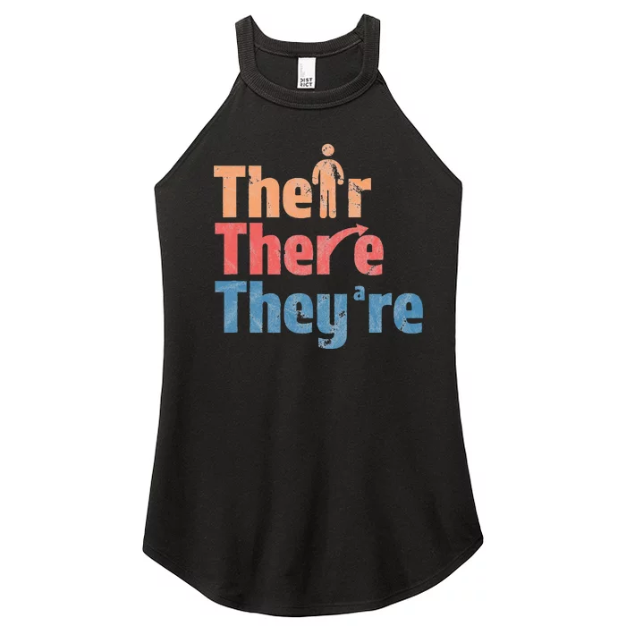 Their There Theyre Funny English Teacher Gramma Police Women’s Perfect Tri Rocker Tank