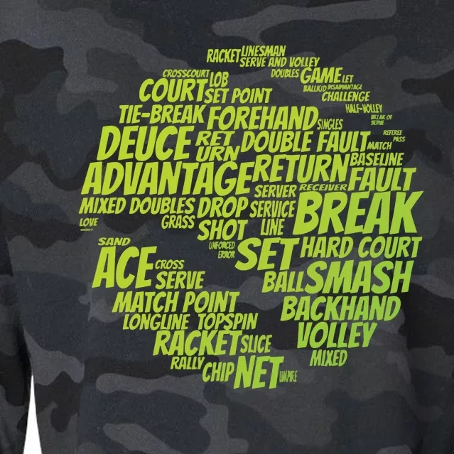 Tennis Terms Tennis Player Playing Tennis Ball Cropped Pullover Crew