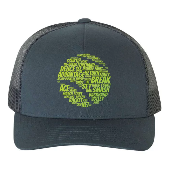 Tennis Terms Tennis Player Playing Tennis Ball Yupoong Adult 5-Panel Trucker Hat