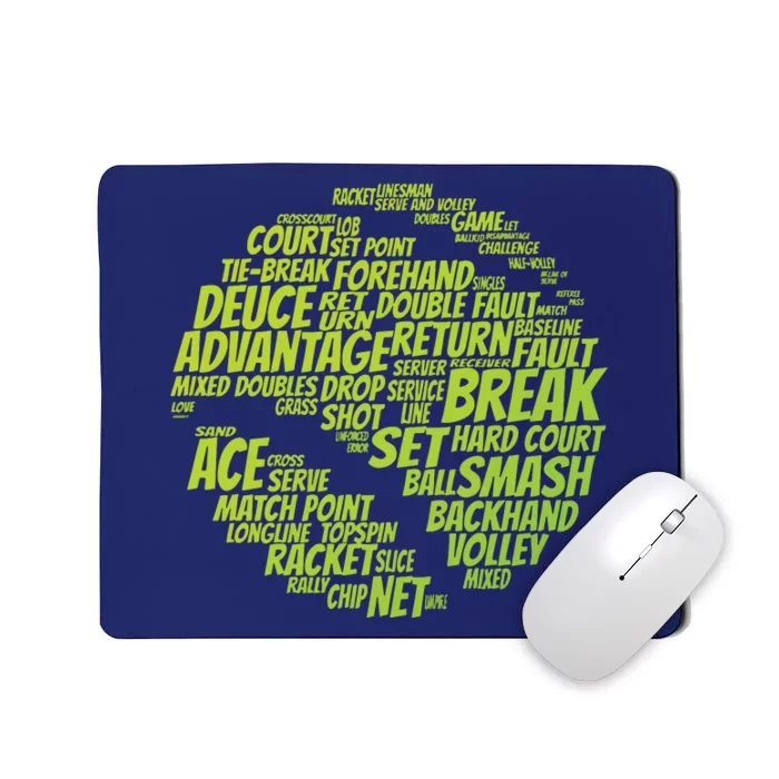 Tennis Terms Tennis Player Playing Tennis Ball Mousepad