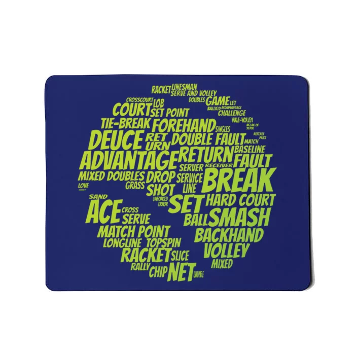 Tennis Terms Tennis Player Playing Tennis Ball Mousepad