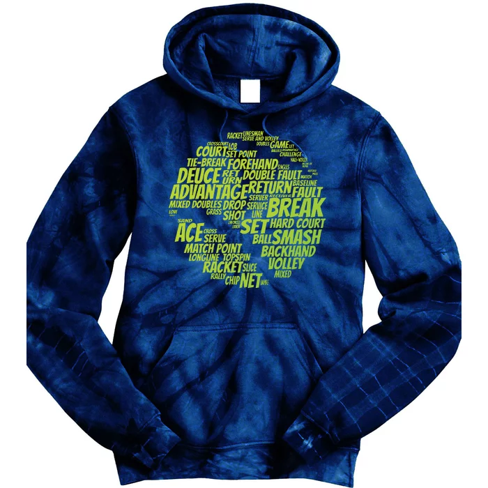 Tennis Terms Tennis Player Playing Tennis Ball Tie Dye Hoodie