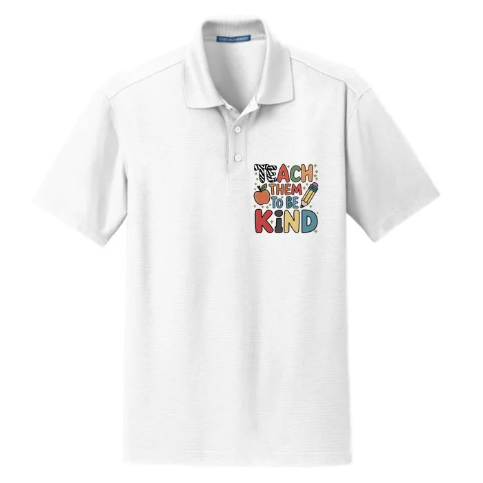 Teach Them To Be Kind Dry Zone Grid Performance Polo