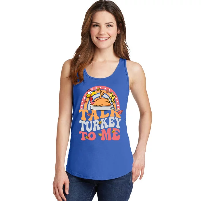 Talk Turkey To Me Autumn Fall Leaves Thanksgiving Cute Gift Ladies Essential Tank