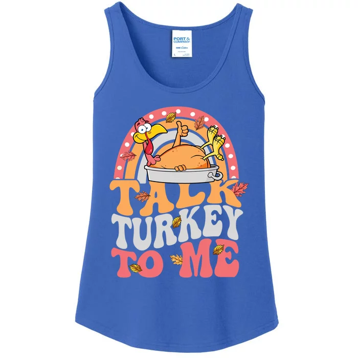 Talk Turkey To Me Autumn Fall Leaves Thanksgiving Cute Gift Ladies Essential Tank