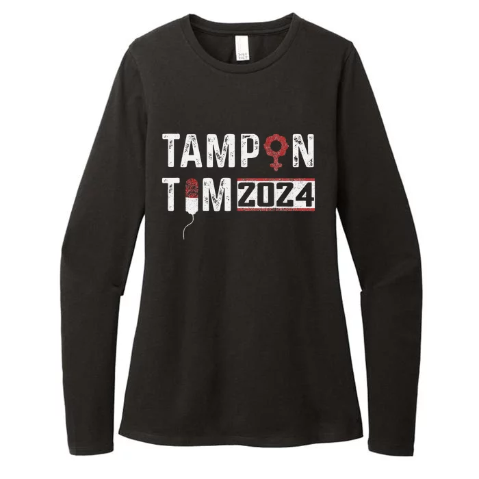 Tampon Tim Tim Walz Will Stop The Red Wave 2024 Womens CVC Long Sleeve Shirt