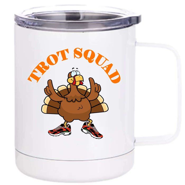 Thanksgiving Turkey Trot 5K Gift Running Front & Back 12oz Stainless Steel Tumbler Cup