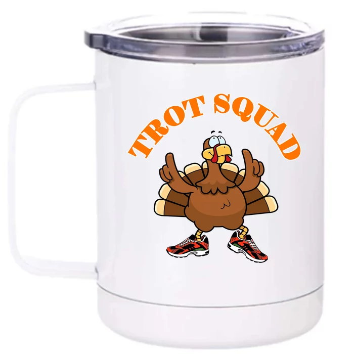 Thanksgiving Turkey Trot 5K Gift Running Front & Back 12oz Stainless Steel Tumbler Cup