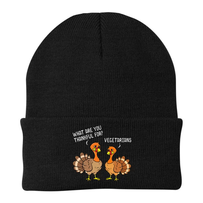 Turkeys Talking Thankful Vegetarians Thanksgiving Vegan Knit Cap Winter Beanie