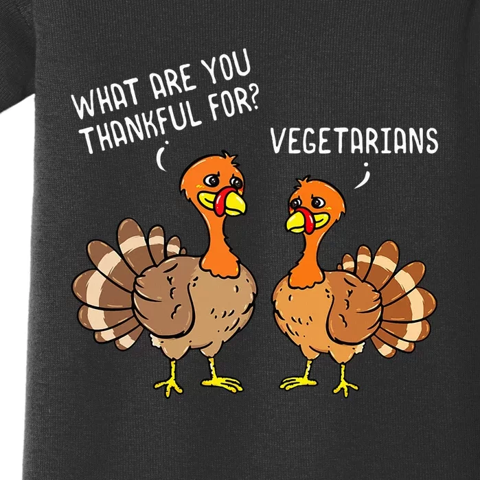 Turkeys Talking Thankful Vegetarians Thanksgiving Vegan Baby Bodysuit