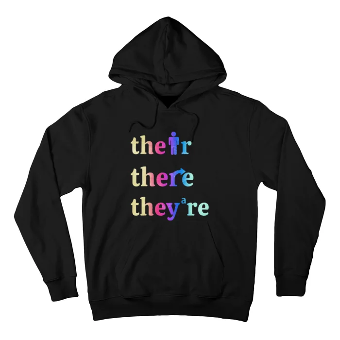 There Their TheyRe English Grammar Funny Teacher Hoodie