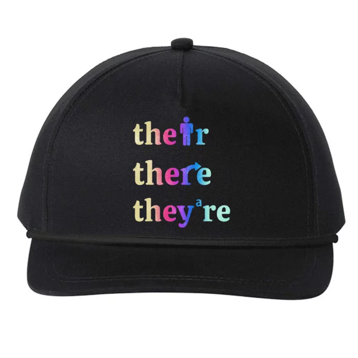 There Their TheyRe English Grammar Funny Teacher Snapback Five-Panel Rope Hat