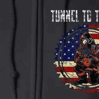 Tunnel To Towers America Flag Inserts Full Zip Hoodie