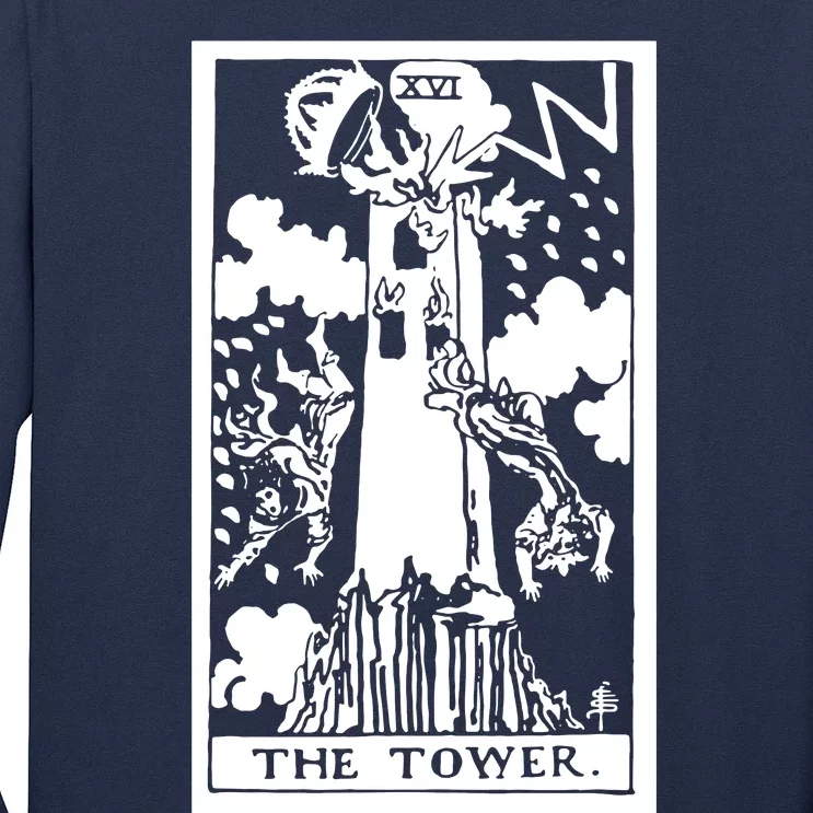 The T0wer Tarot Card Xvi Long Sleeve Shirt