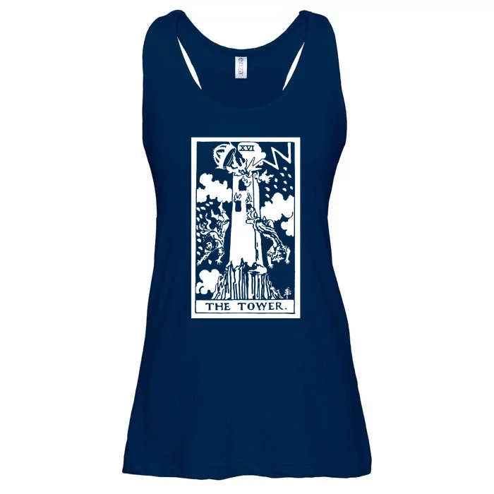 The T0wer Tarot Card Xvi Ladies Essential Flowy Tank