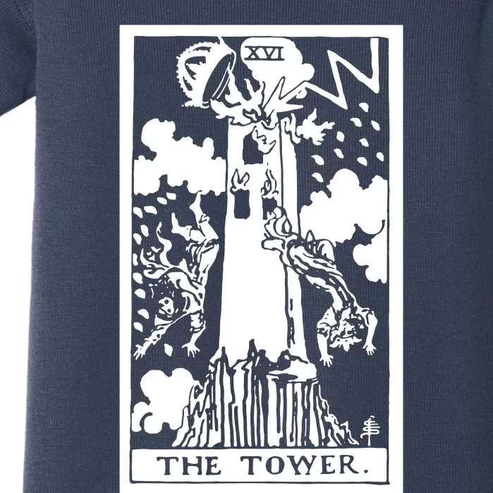 The T0wer Tarot Card Xvi Baby Bodysuit