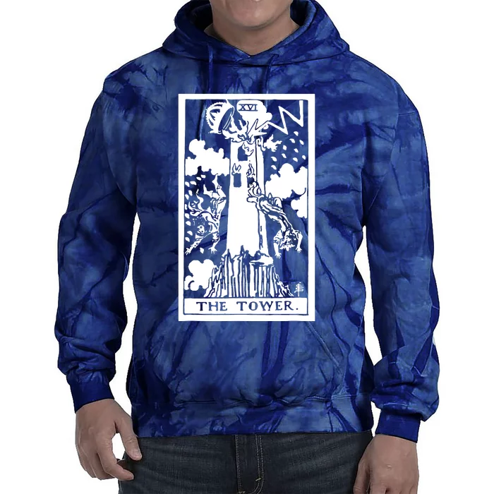 The T0wer Tarot Card Xvi Tie Dye Hoodie