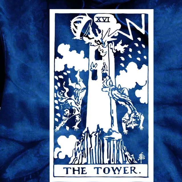 The T0wer Tarot Card Xvi Tie Dye Hoodie