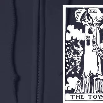 The T0wer Tarot Card Xvi Full Zip Hoodie