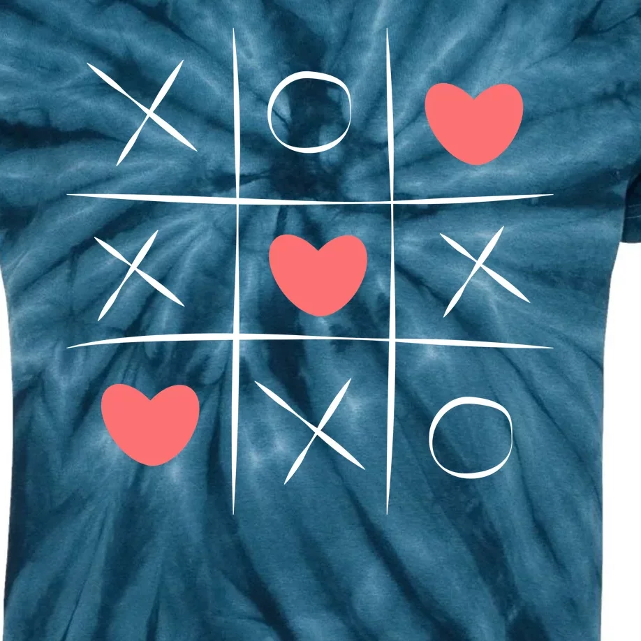 Tic Tac Toe Xoxo Valentines Day Cute Kids Tie-Dye T-Shirt