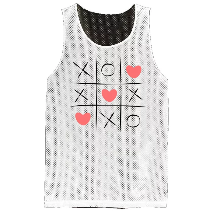 Tic Tac Toe Xoxo Valentines Day Cute Mesh Reversible Basketball Jersey Tank