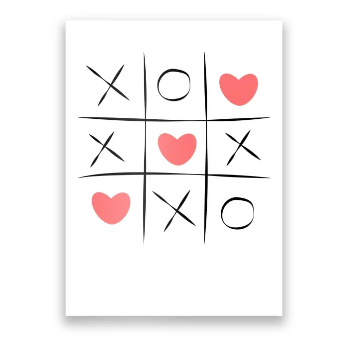 Tic Tac Toe Xoxo Valentines Day Cute Poster