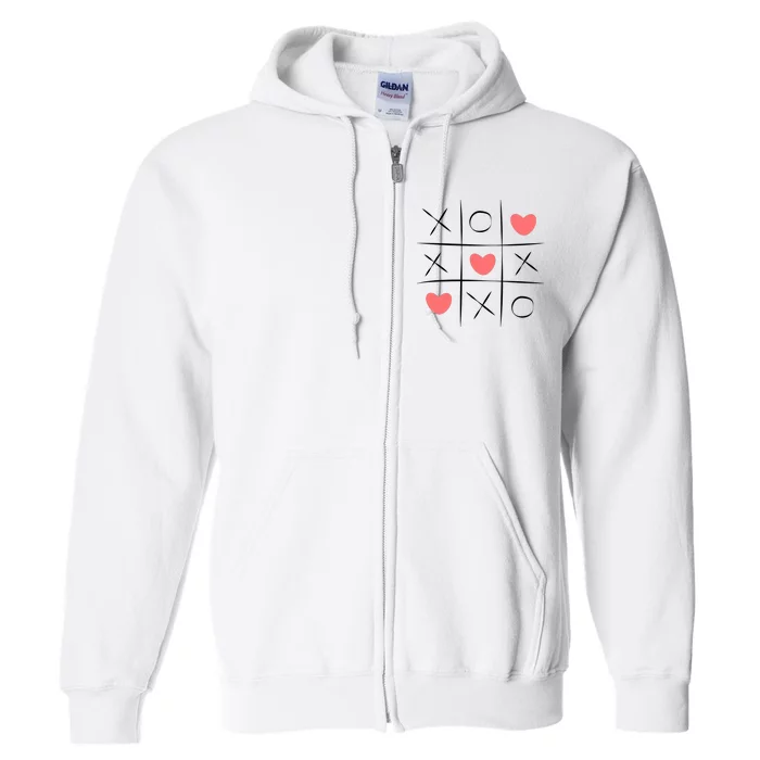 Tic Tac Toe Xoxo Valentines Day Cute Full Zip Hoodie