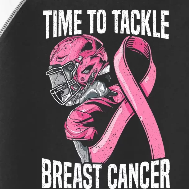 Time To Tackle Breast Cancer Awareness Football Player Toddler Fine Jersey T-Shirt