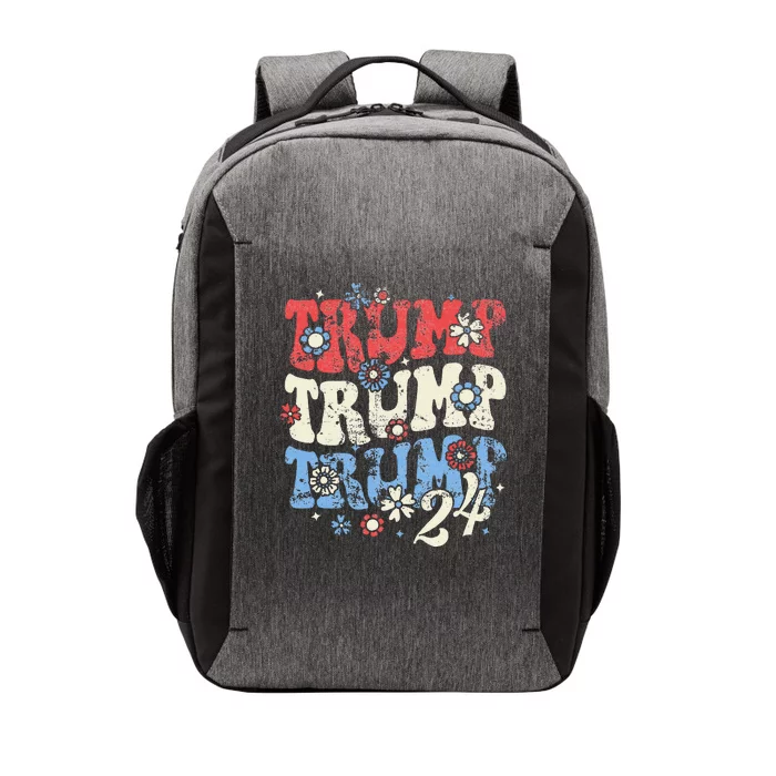 Trump Trump Trump 2024 Retro Groovy Vector Backpack