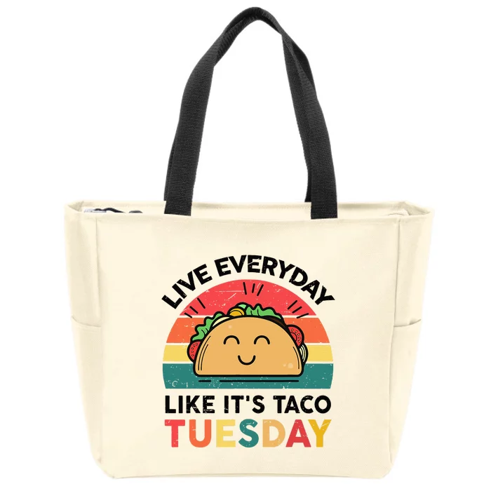 Taco Taco Tuesday Mexican Fiesta Women Boy Funny Zip Tote Bag