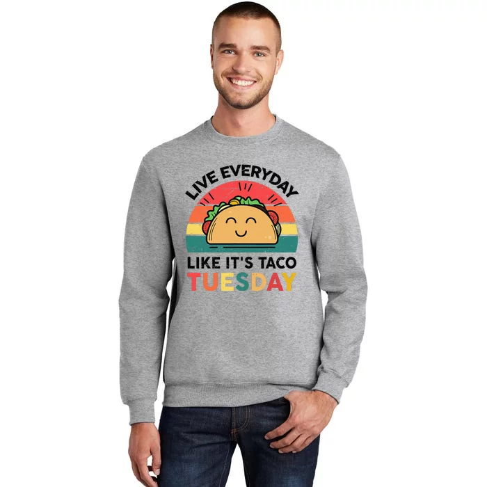 Taco Taco Tuesday Mexican Fiesta Women Boy Funny Tall Sweatshirt